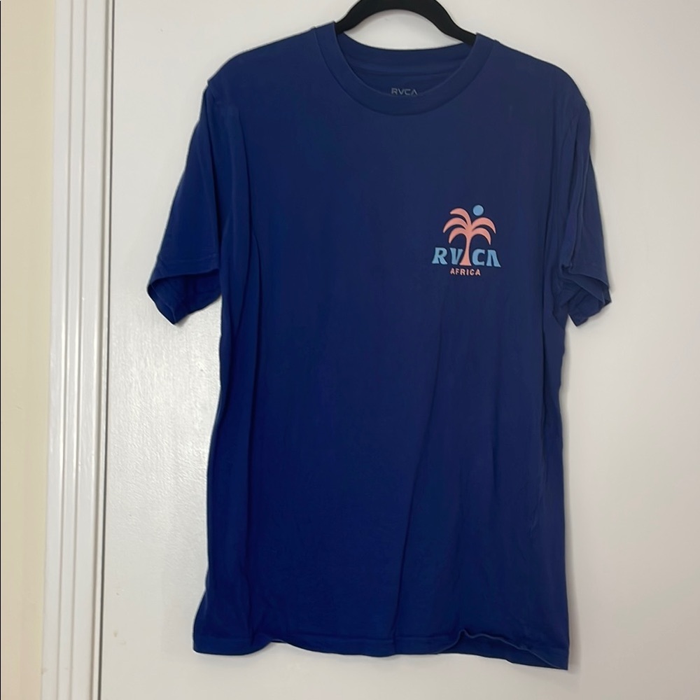 RVCA Blue Short Sleeve Tee with Palm Design